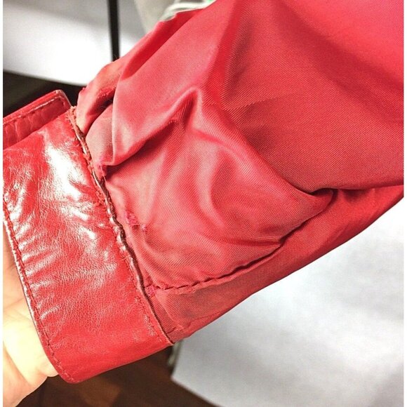 Braefair Womens Red Leather Motorcycle Jacket  size 5/6 Vintage - Picture 9 of 12